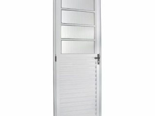 Porta Alumínio Branco Com Basculante Perfil Duplo 25 mm - Reforma & Casa