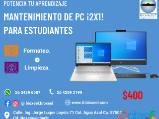 Mantenimiento de pc para estudiantes 2x1 en Nezahualcóyotl | Clasf computacion