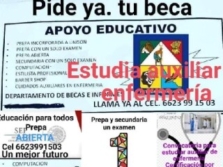 Estudia auxiliar de enfermería. prepa .secundaria y mas en Hermosillo | Clasf formacion-y-libros