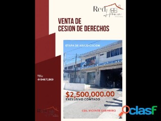 03059 venta de cesion de derechos en la col. vicente guerrero en Aguascalientes | Clasf inmobiliaria