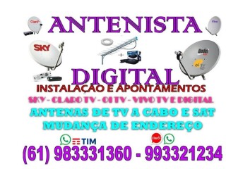 Antenista Aguas Claras Sky - Parabólica 5G - Claro Tv Geral Aguas Claras - Profissionais liberais 